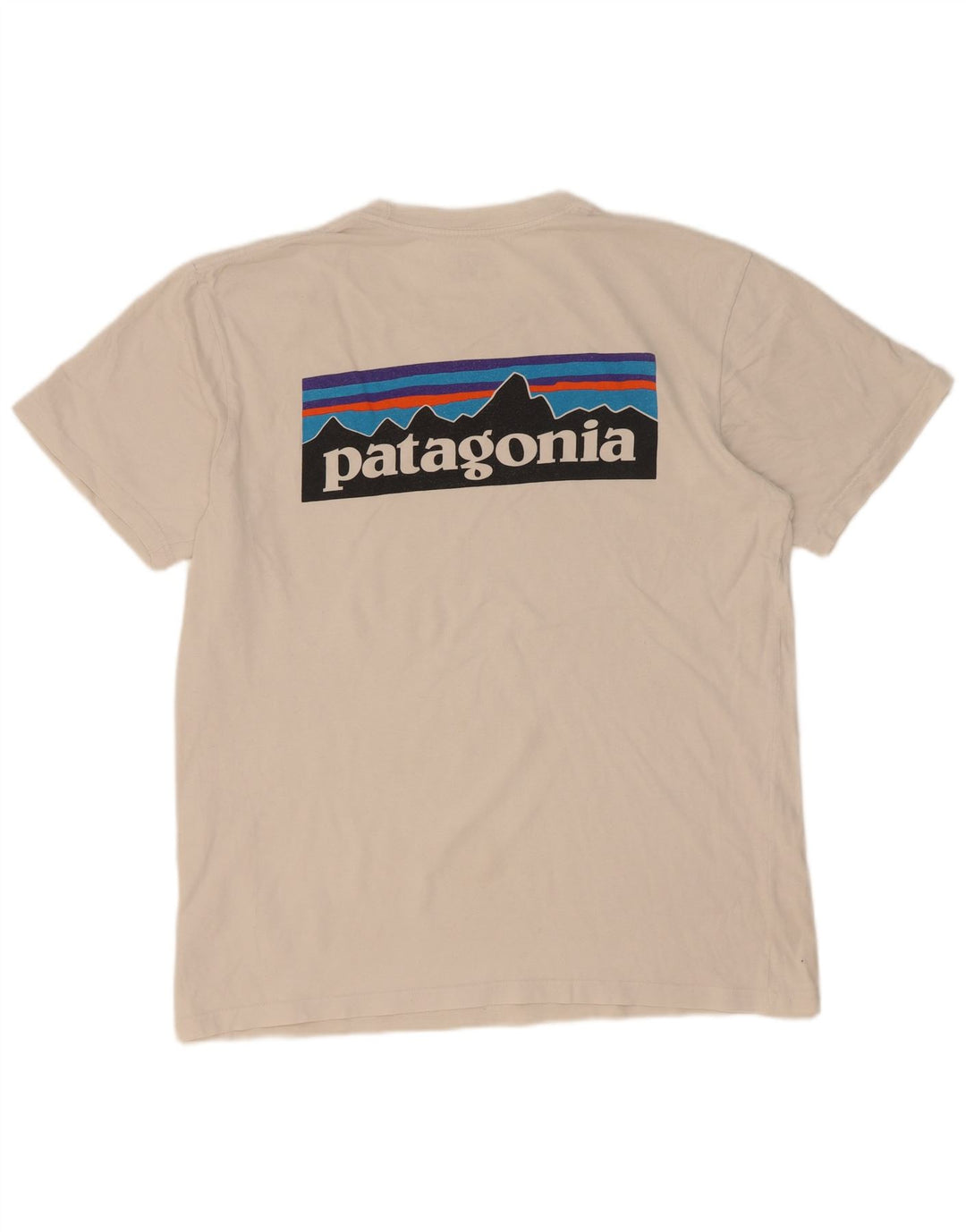 Camiseta masculina Patagonia Regular Fit gráfica top médio algodão branco