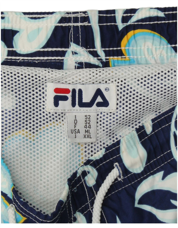 Shorts de natação masculino FILA IT 52 XL azul marinho algodão floral