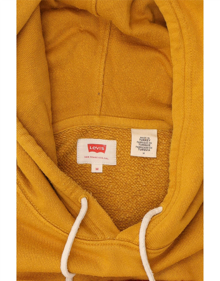 LEVI'S Mens Graphic Hoodie Jumper Medium Yellow Cotton Vintage Levi's and Second-Hand Levi's from Messina Hembry 