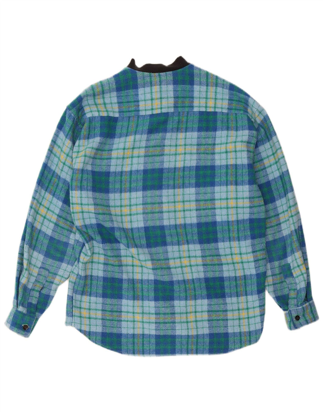 Camisa masculina de flanela Mac Fashion de lã xadrez azul médio