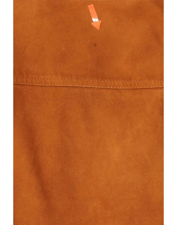 Jaqueta bomber masculina de camurça Essebi EU 50 grande couro bege