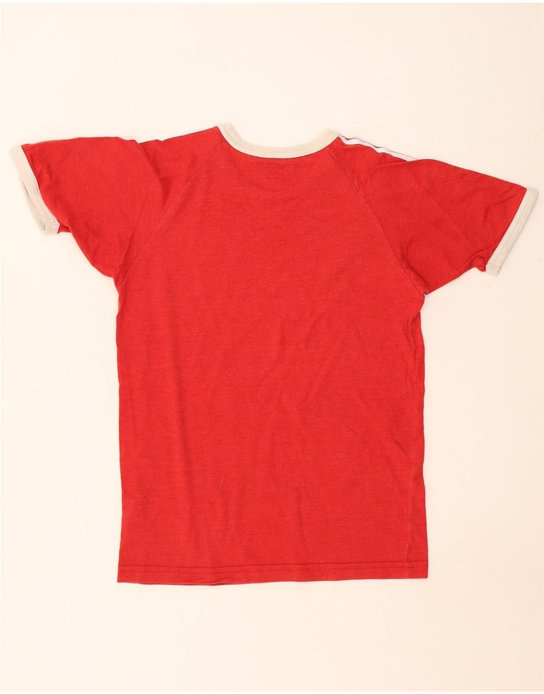 ADIDAS Mens T-Shirt Top Pequeno Algodão Vermelho