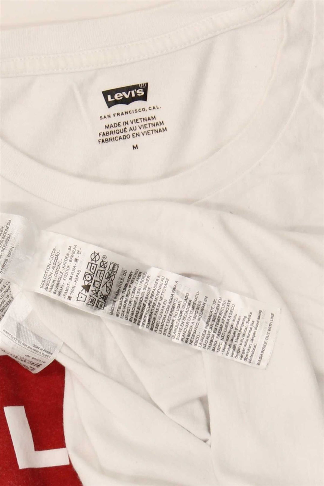 Camiseta gráfica masculina LEVI'S Top médio algodão branco