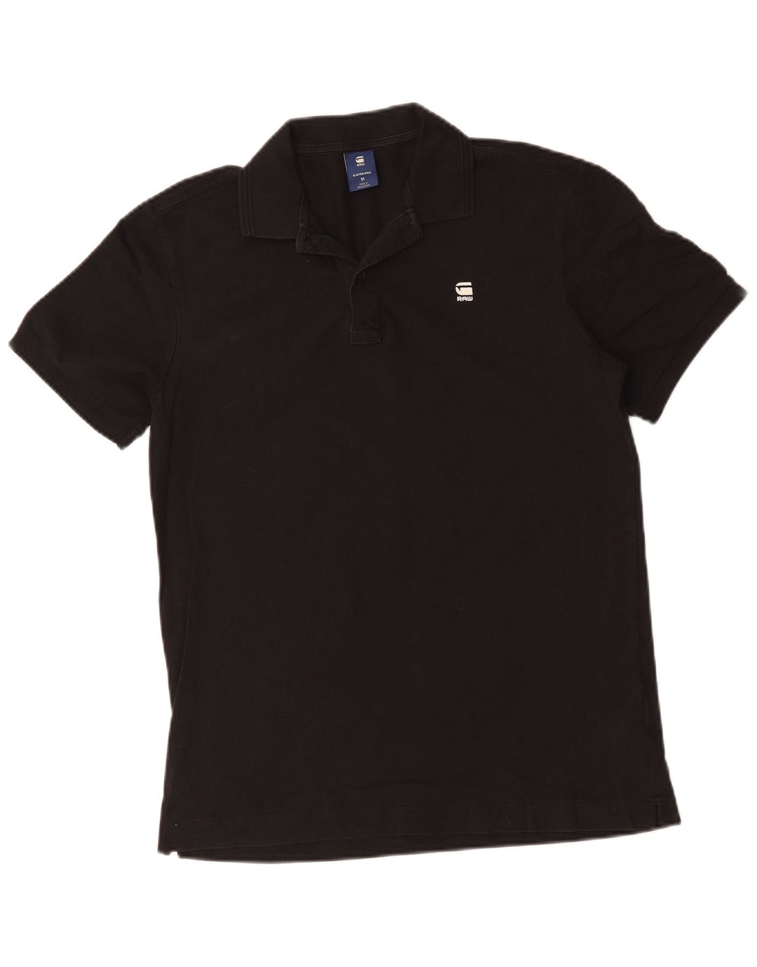 Camisa polo masculina G-Star de algodão preto médio