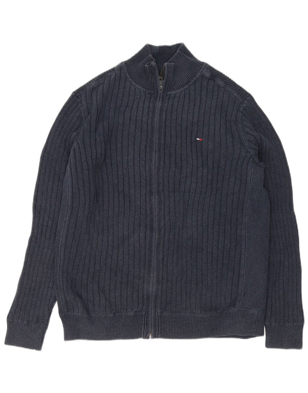 Suéter cardigã masculino Tommy Hilfiger XL azul marinho algodão