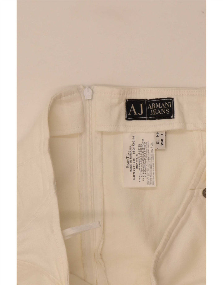 Saia lápis feminina Armani IT 44 médio W30 algodão branco