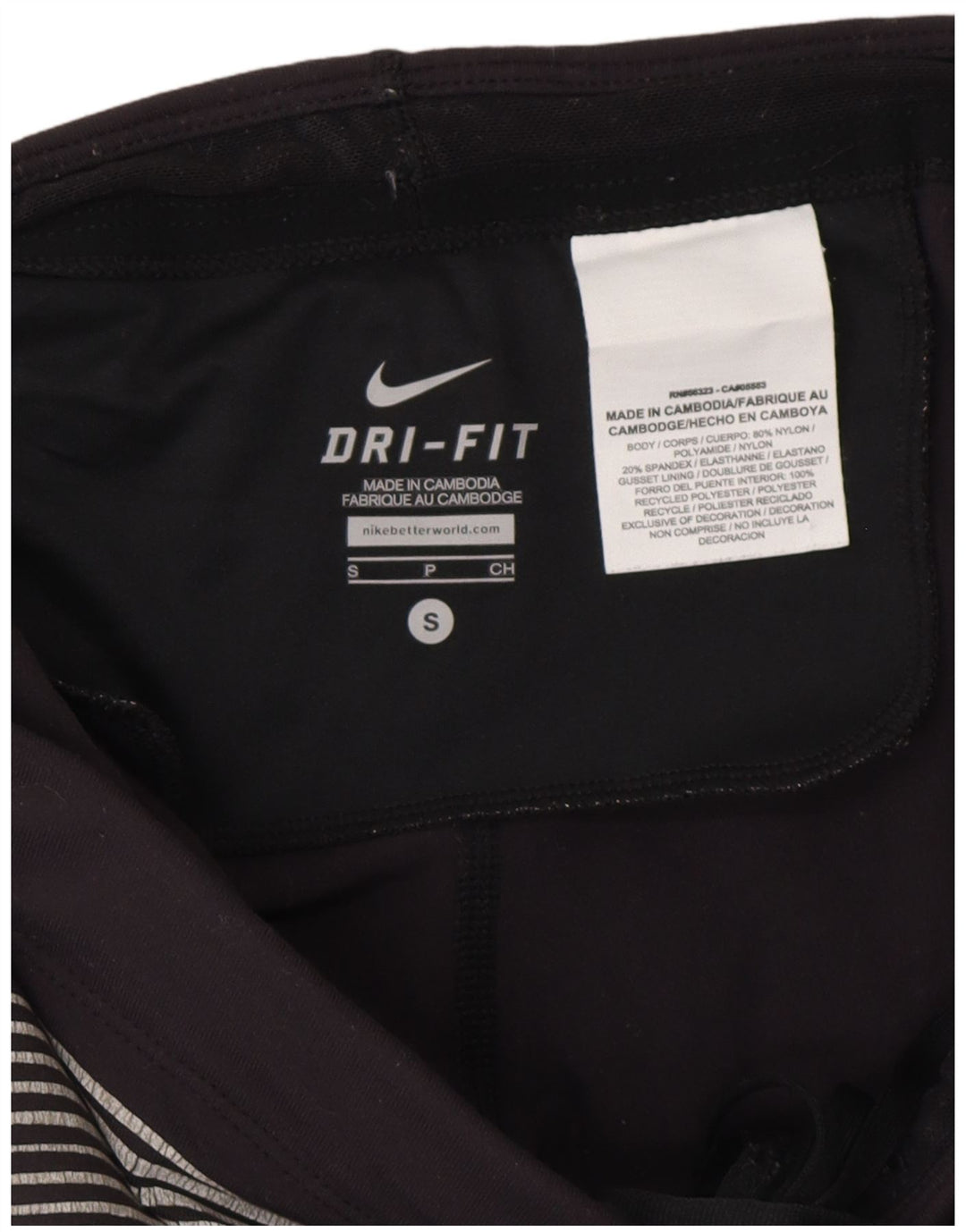 Leggings Nike Dri Fit Femininas UK 8 Pequenas Riscas Cinza Nylon