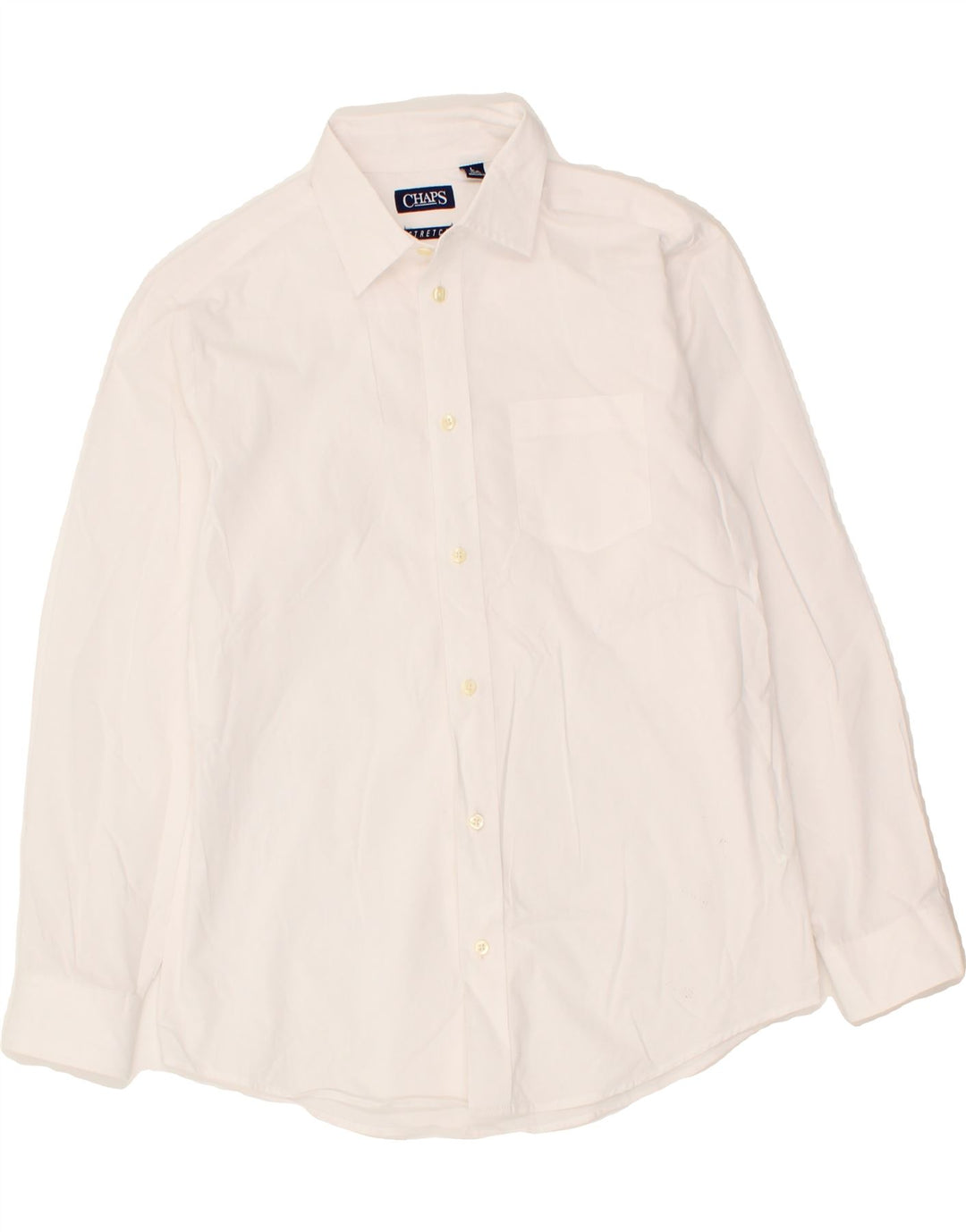 CHAPS Boys Stretch Shirt 14-15 Years Large White Vintage Chaps and Second-Hand Chaps from Messina Hembry 