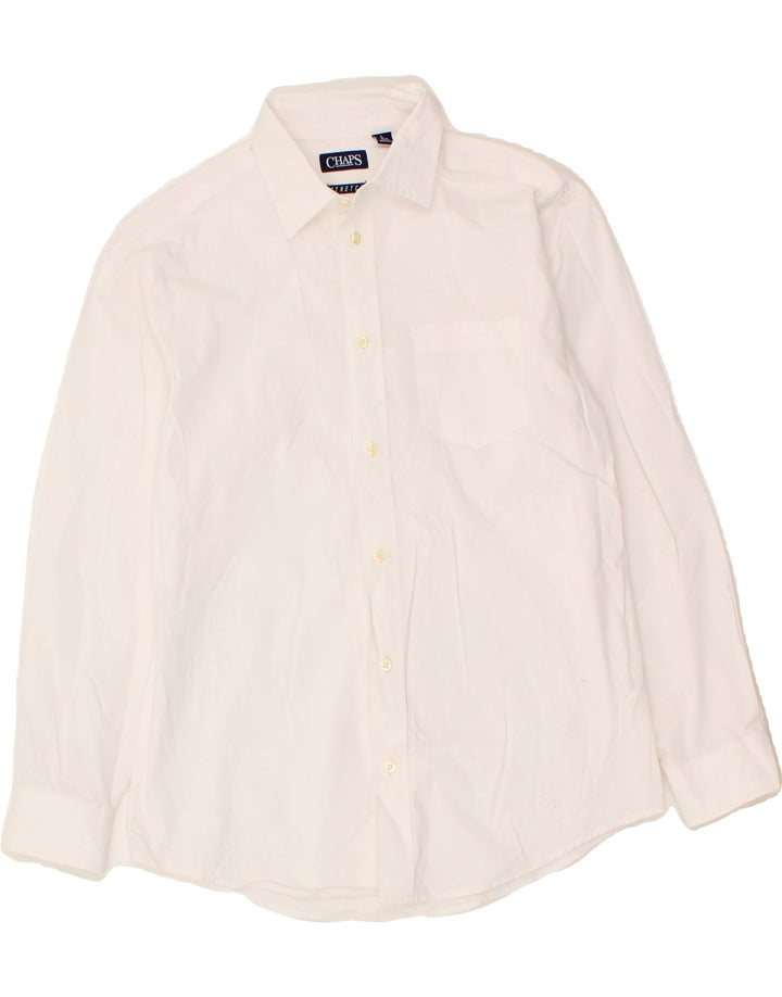 CHAPS Boys Stretch Shirt 14-15 Years Large White Vintage Chaps and Second-Hand Chaps from Messina Hembry 