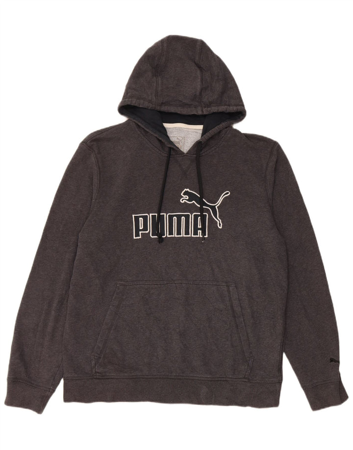 Puma masculino gráfico moletom com capuz cinza médio