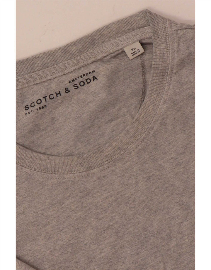 Camiseta masculina Scotch & Soda Top XL cinza manchado