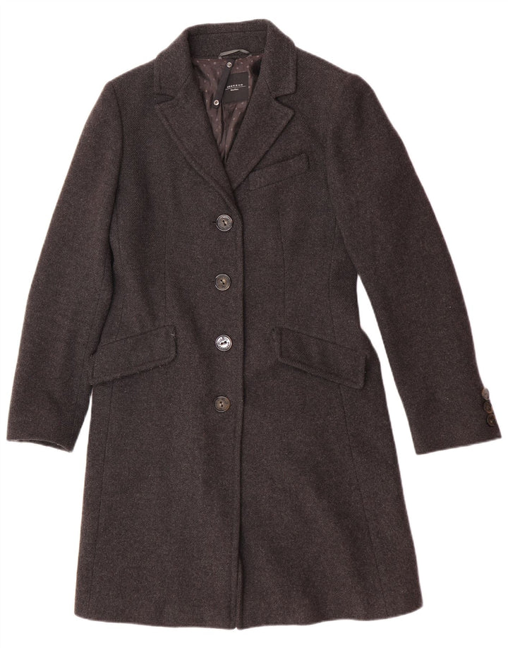 Sobretudo feminino Max Mara UK 8 pequena lã cinza