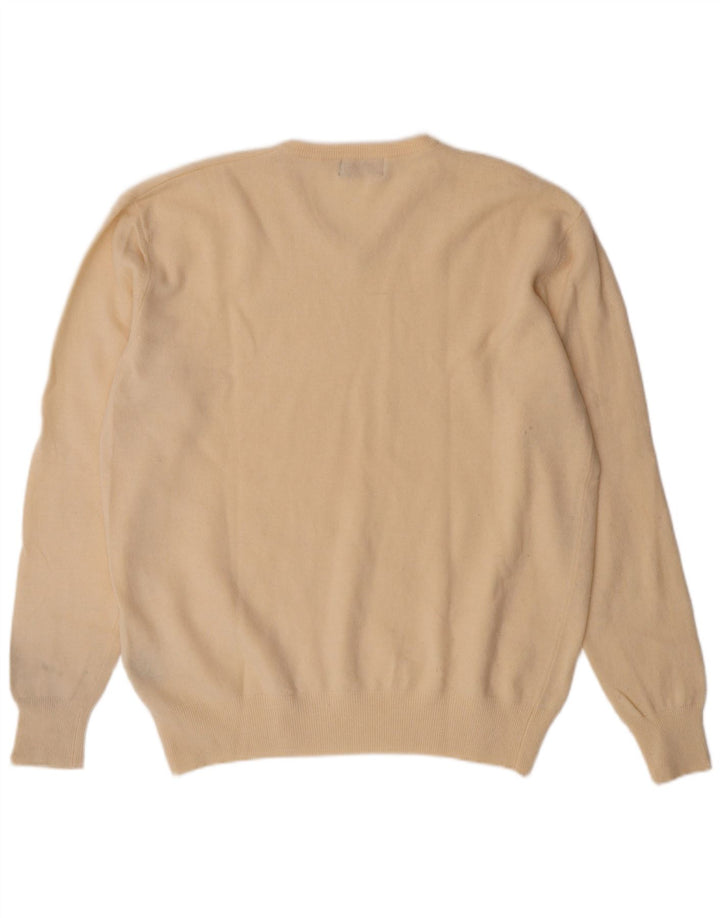 Suéter masculino Kappa com decote em V XL em lã de cordeiro branca