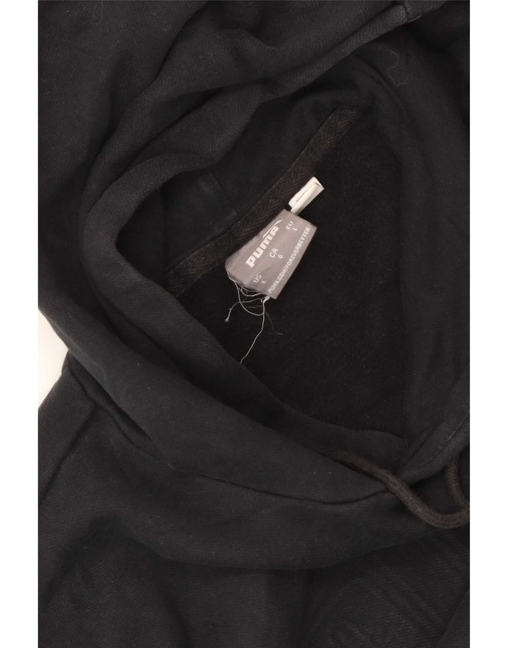 Suéter com capuz gráfico masculino Puma grande preto