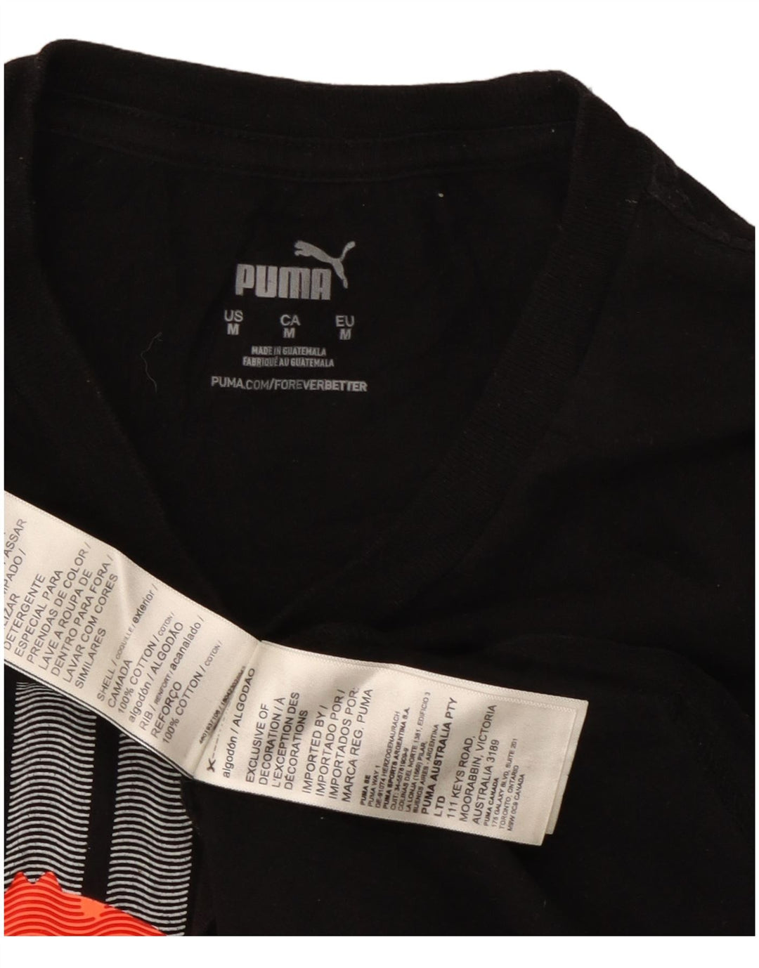 Camiseta masculina PUMA Graphic Top médio algodão preto