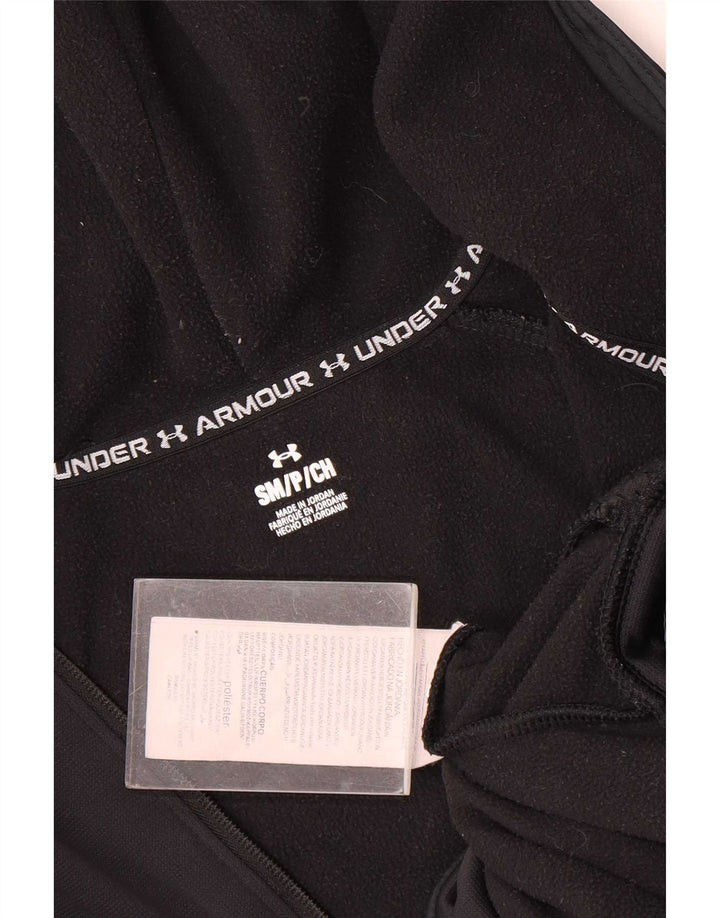 Suéter masculino Under Armour Graphic Zip com capuz pequeno poliéster preto