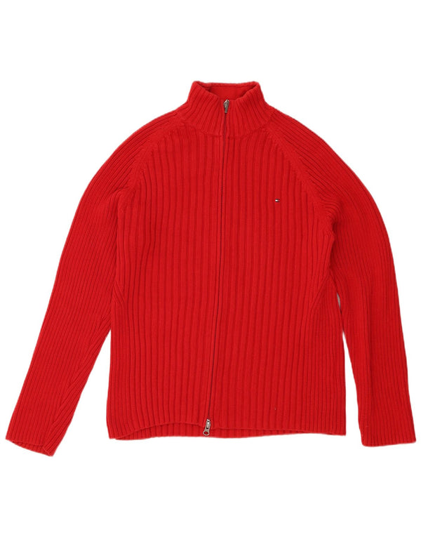 Suéter cardigã feminino Tommy Hilfiger UK 20 2XL algodão vermelho