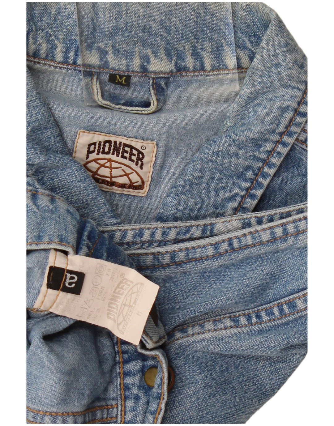 Colete jeans feminino PIONEER UK 14 algodão azul médio