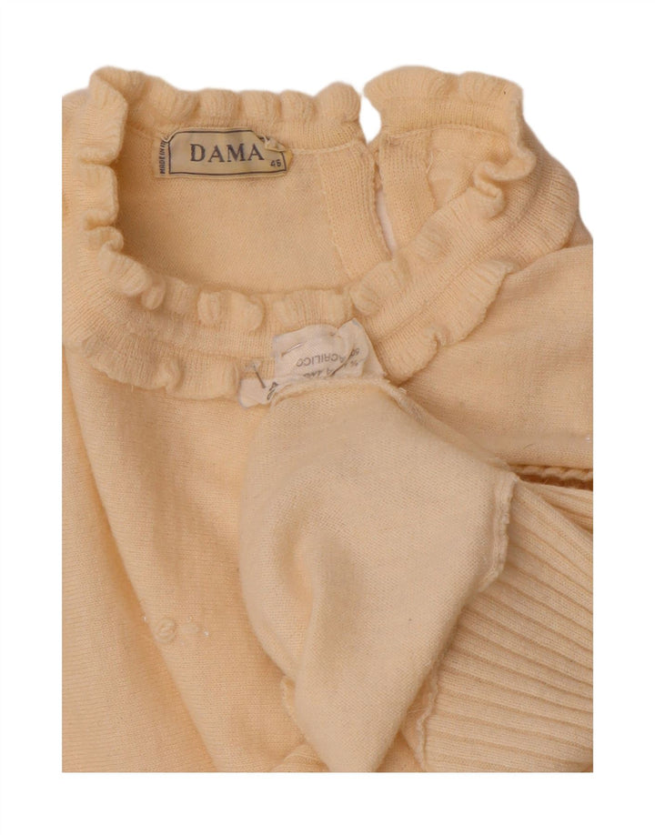Suéter feminino Dama com gola canoa IT 46 grande angorá branco
