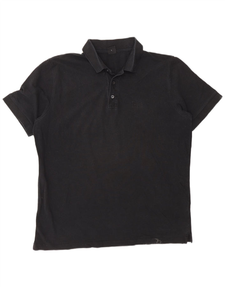 Camisa polo masculina Hugo Boss grande preta