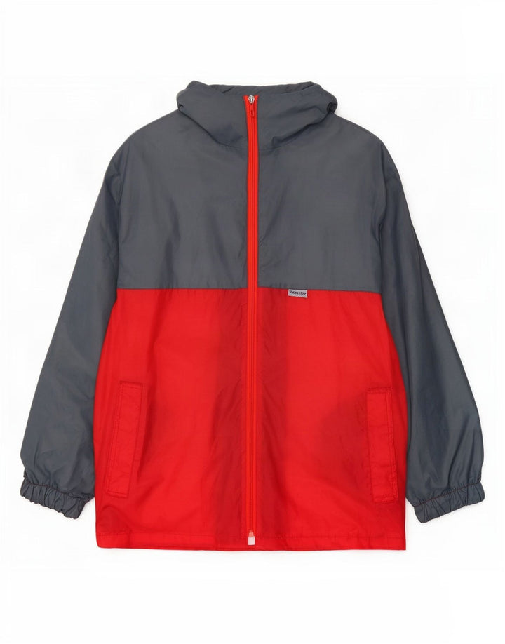 Jaqueta masculina com capuz e capuz Brugi Poliamida Colourblock cinza médio