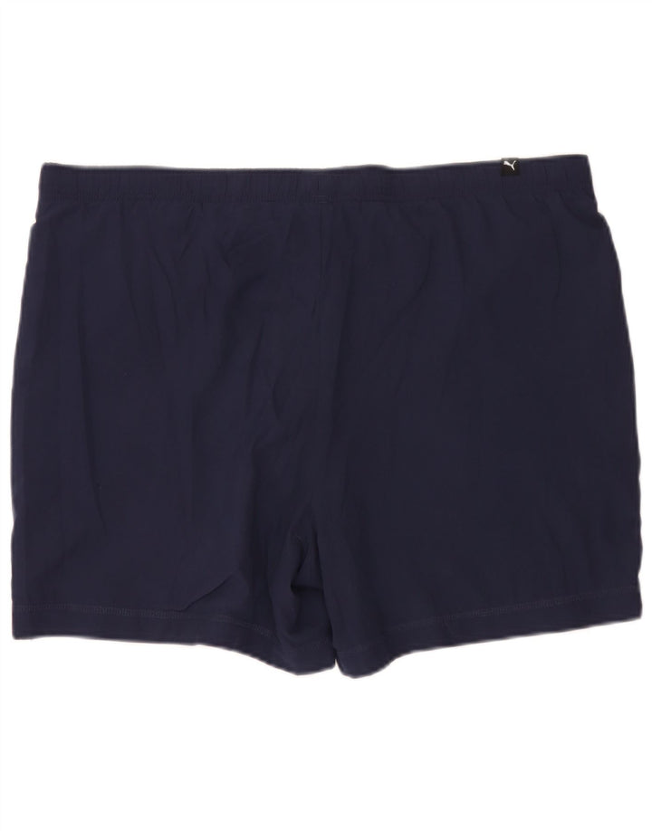 Shorts esportivos masculinos Puma grandes poliéster azul marinho