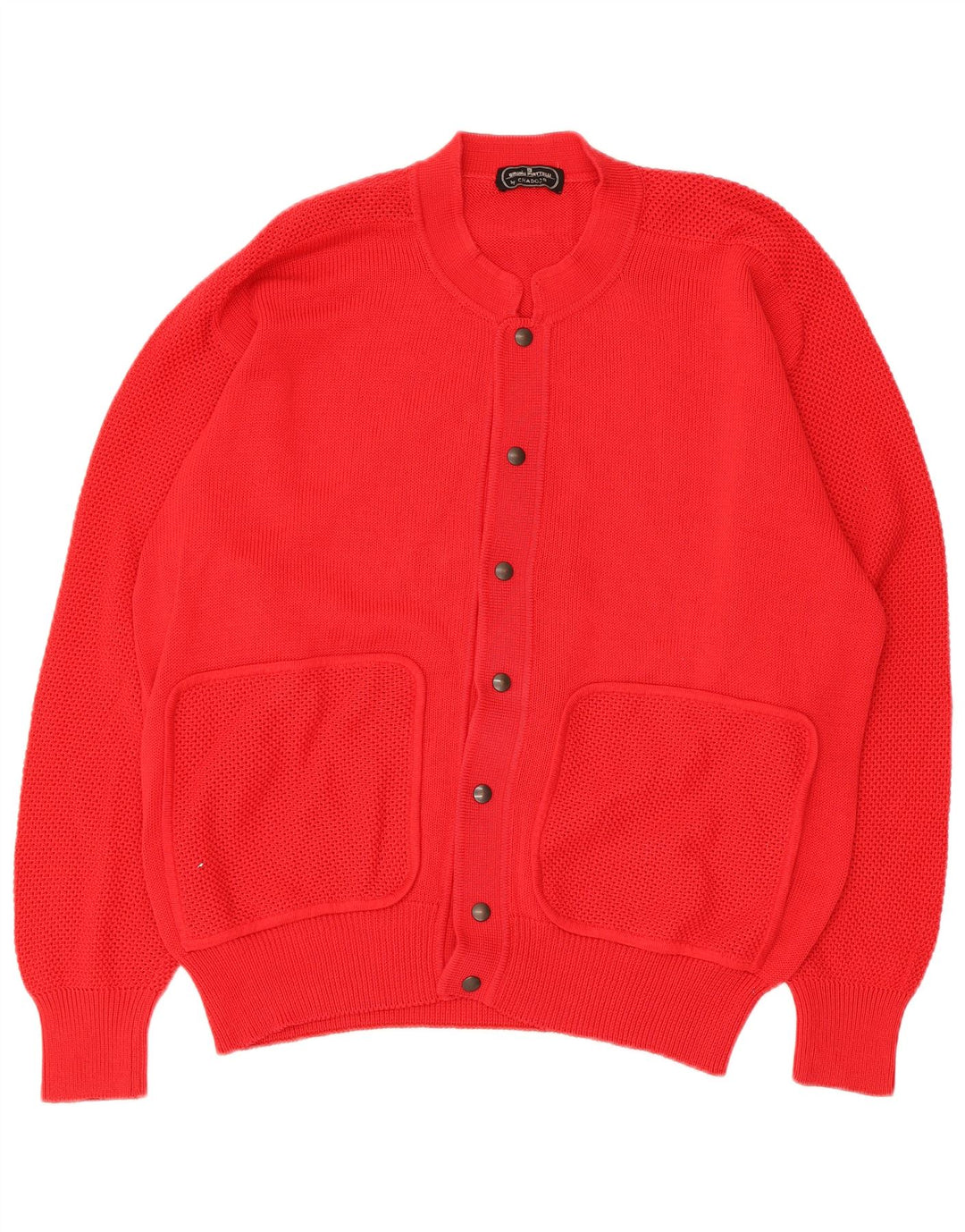 Suéter cardigã masculino vintage grande algodão vermelho