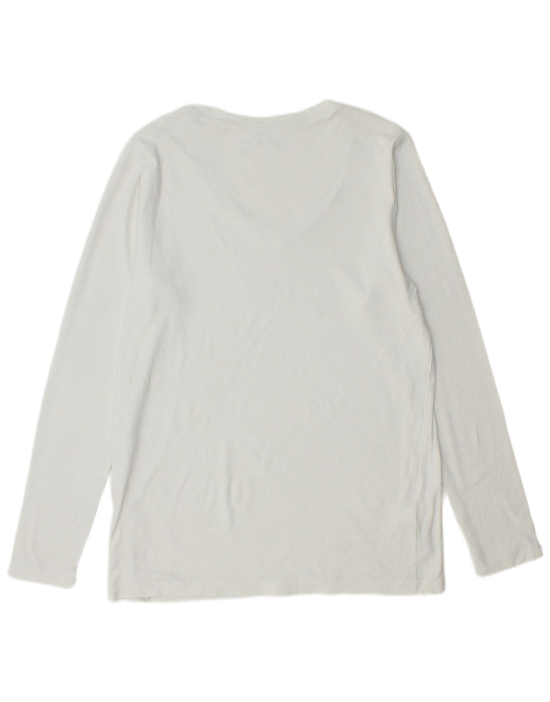 EDDIE BAUER Top feminino manga comprida UK 18 XL algodão branco