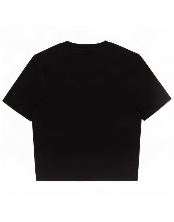 Zara blusa feminina de manga curta top UK 12 viscose preta média