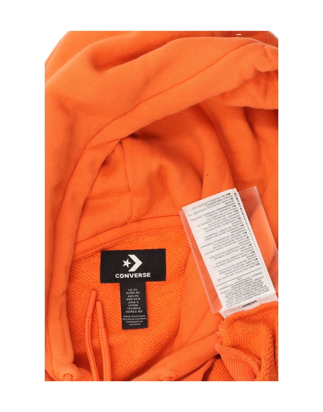 CONVERSE Mens Graphic Hoodie Jumper XS Orange Cotton Vintage Converse and Second-Hand Converse from Messina Hembry 