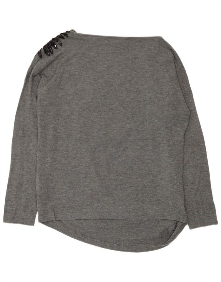 Blusa feminina Zara UK 14 cinza médio acrílico