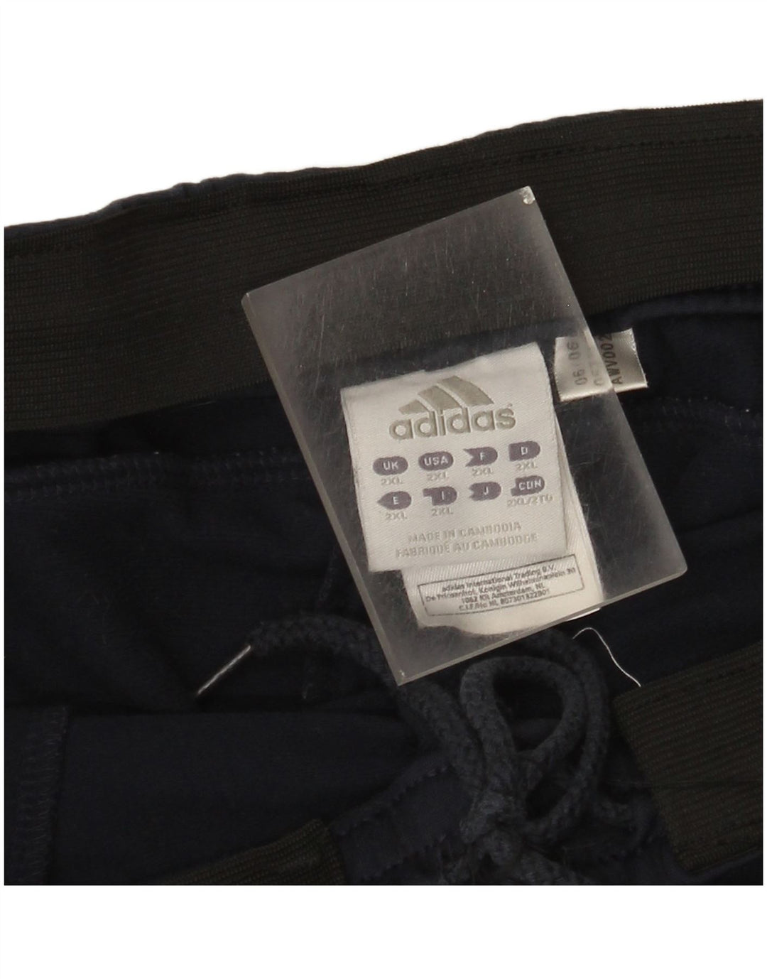 Calça de treino masculina Adidas 2XL poliéster azul marinho