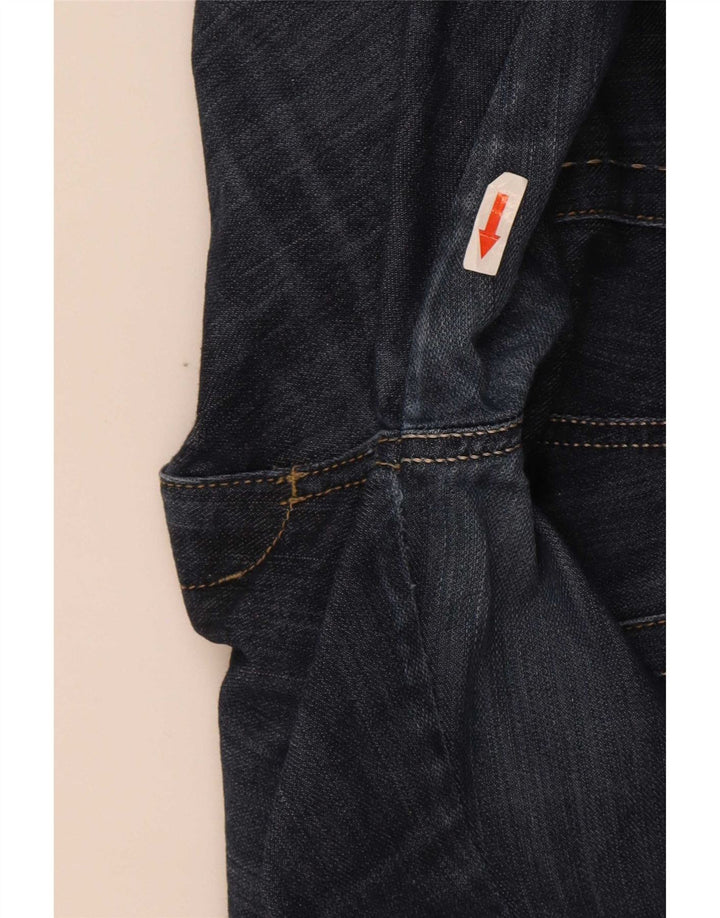 Calça jeans reta feminina Roccobarocco W32 L29 algodão azul marinho