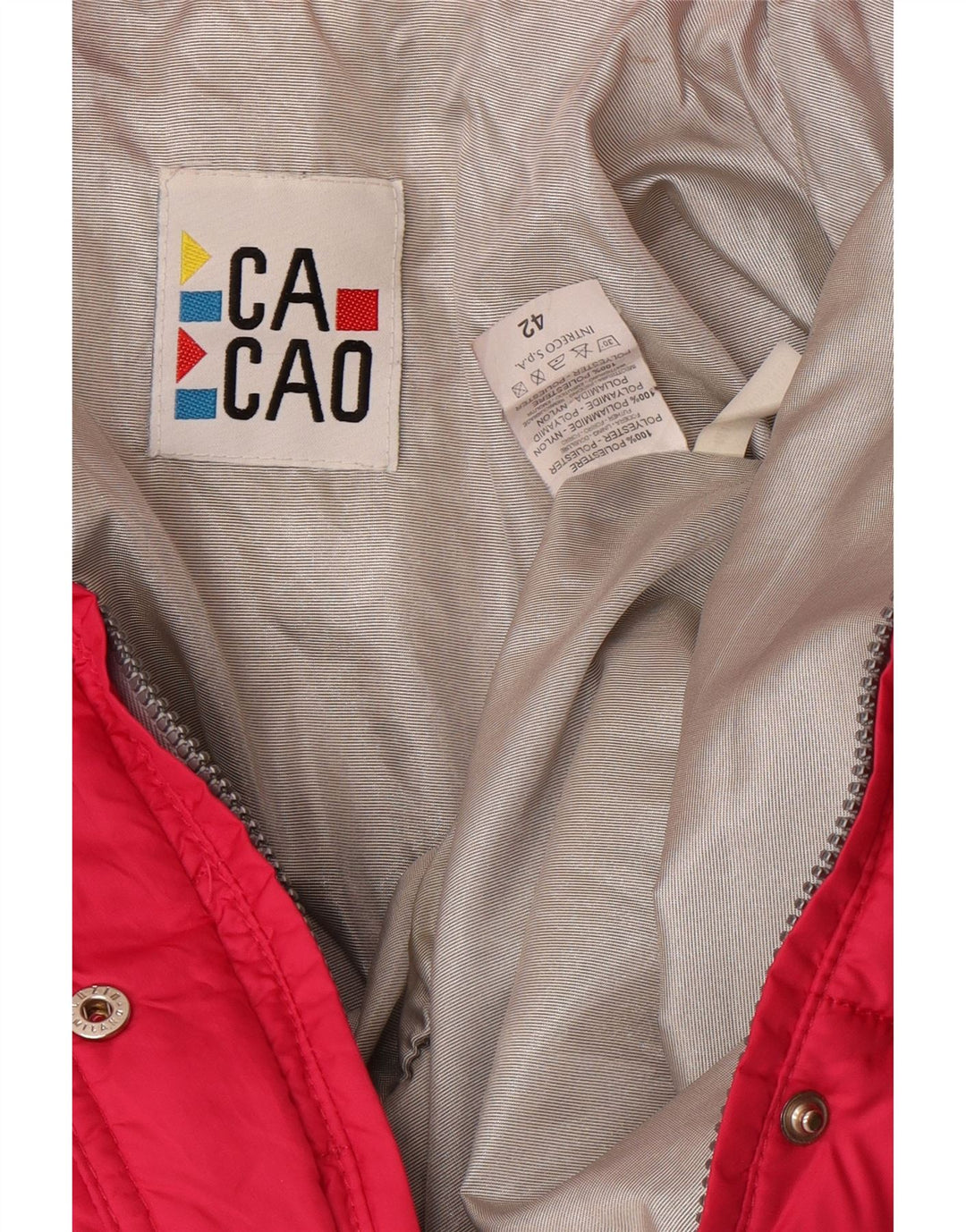 Macacão de esqui feminino com capuz Cacao IT 42 poliéster rosa médio