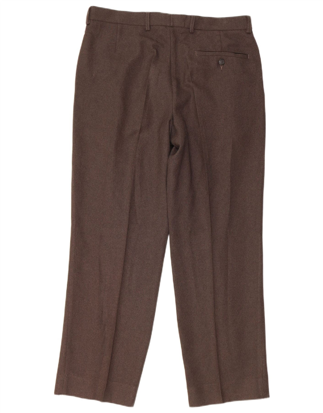 Calça chino reta masculina Marks & Spencer W34 L29 poliéster marrom