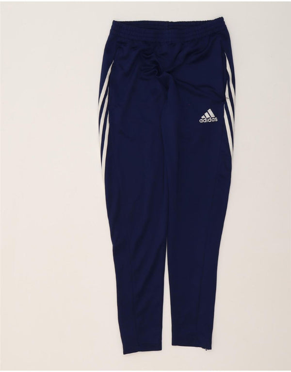Calça de treino masculina Adidas Climalite pequena azul marinho poliéster