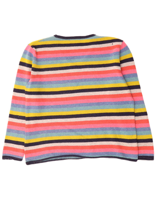 Suéter feminino Brookshire com decote em V UK 18 XL listrado multicolorido