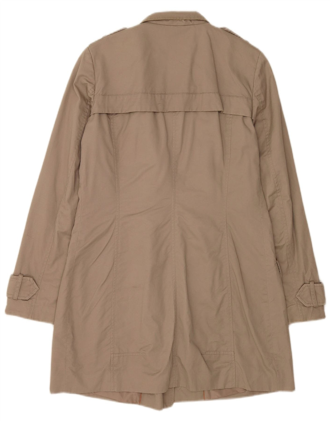 Zara Womens Trench Coat UK 10 Pequeno Algodão Bege