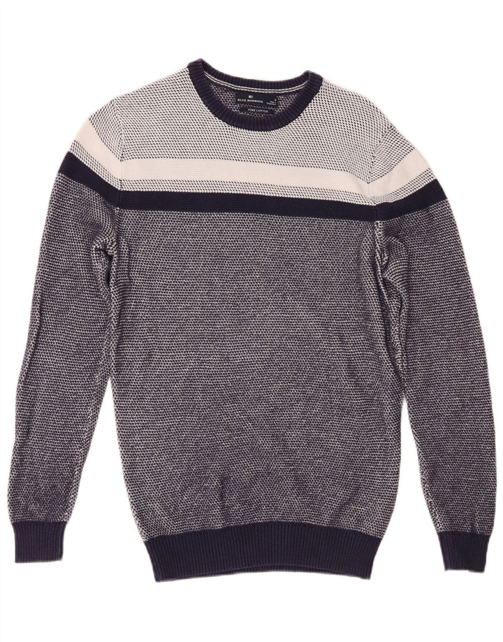 Suéter masculino Marks & Spencer Blue Harbor com gola redonda pequeno azul marinho