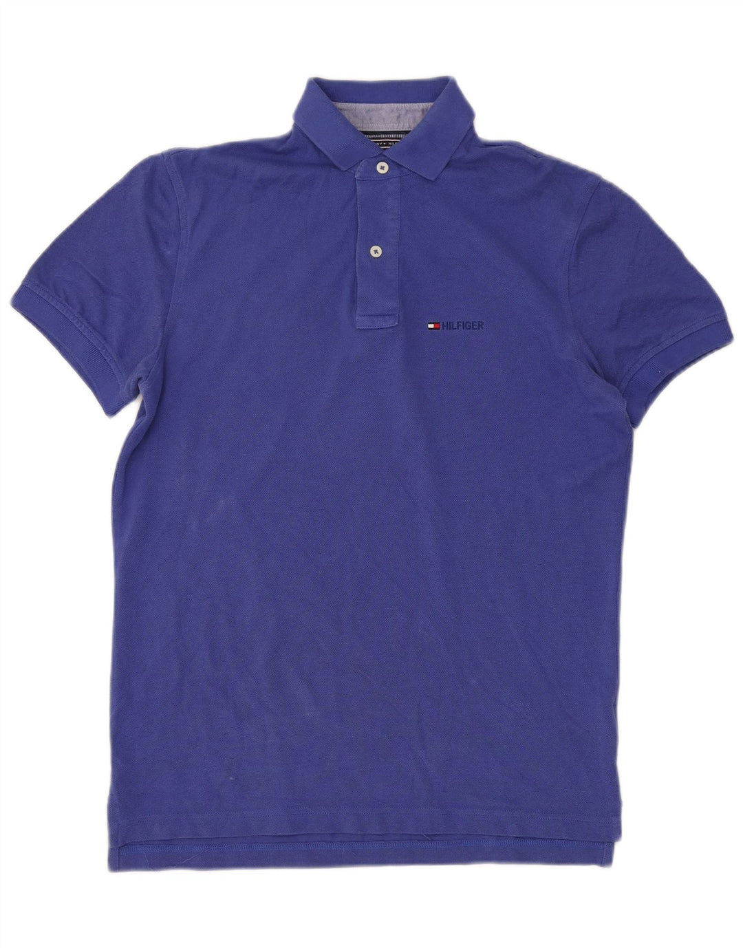 Camisa polo masculina TOMMY HILFIGER pequena azul algodão