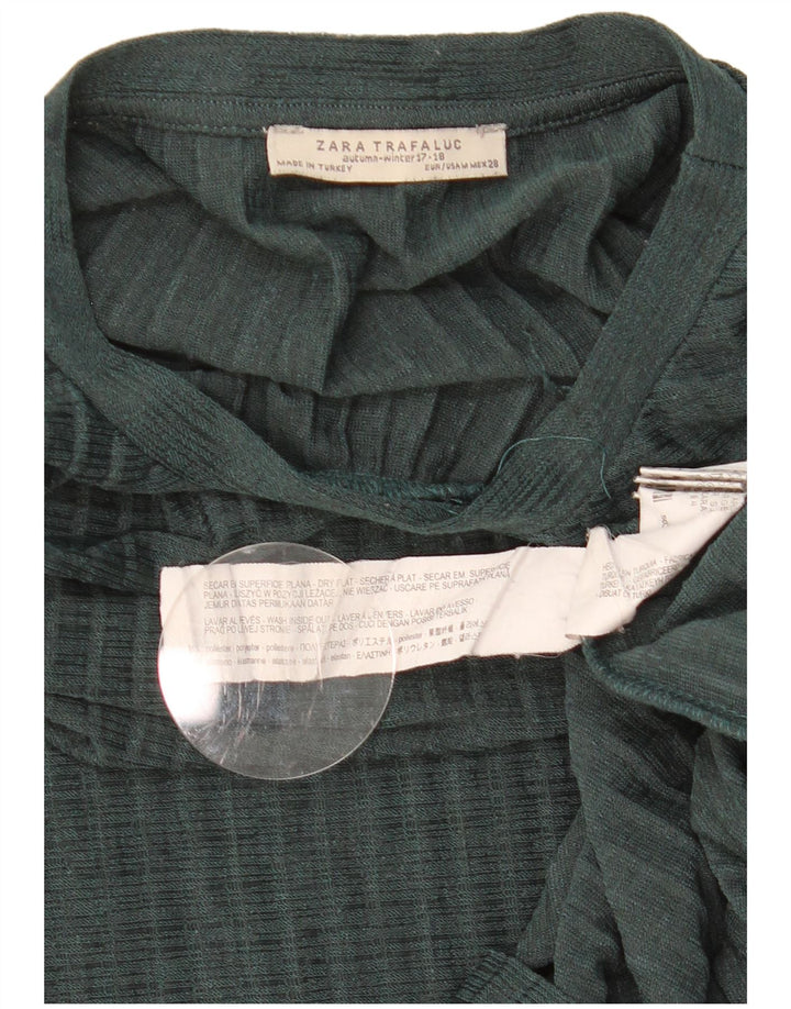 Zara Vestido feminino Trafaluc manga comprida oversized Shift Reino Unido 14 verde médio