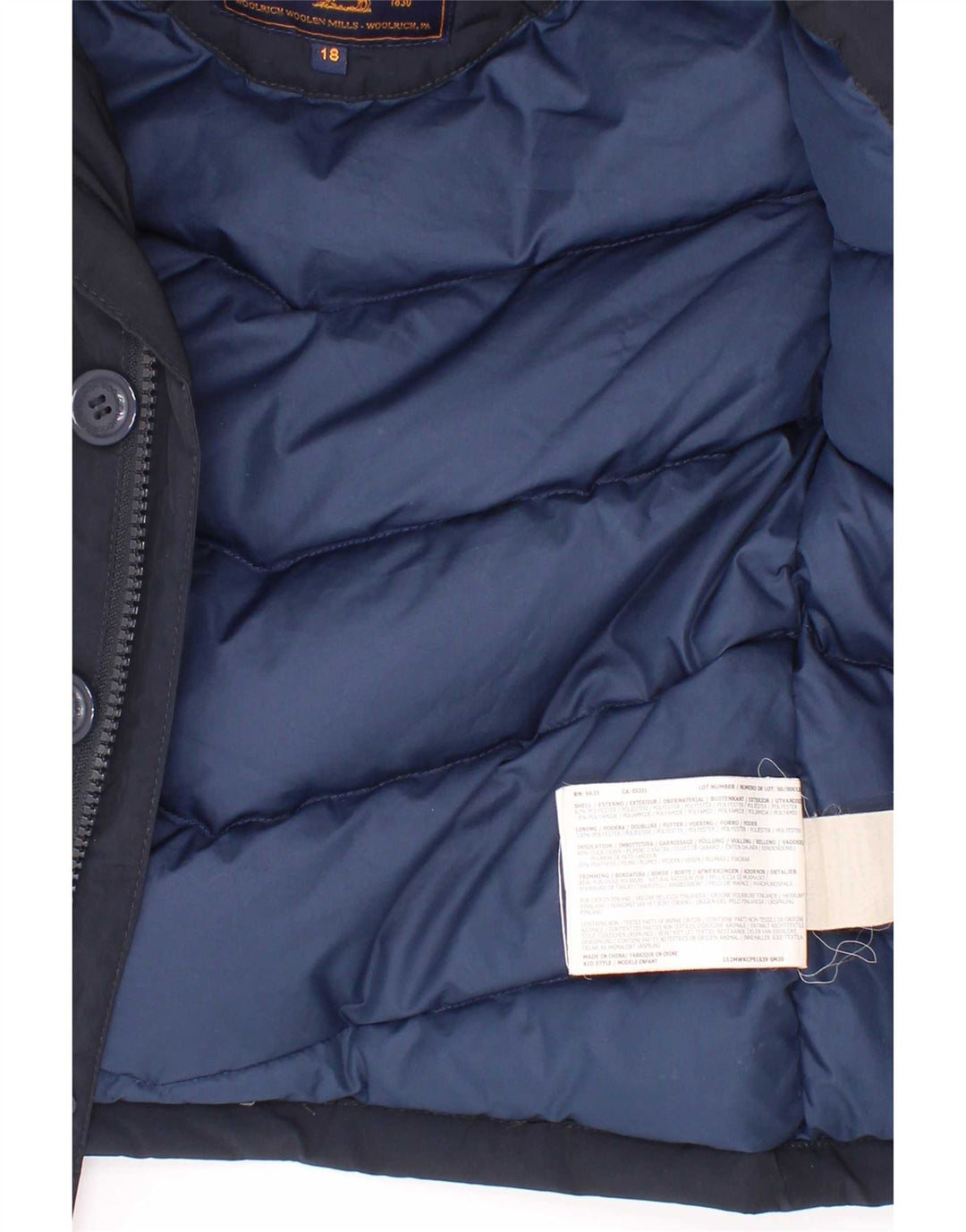 Jaqueta acolchoada com capuz Woolrich Baby Boys 12-18 meses poliéster azul marinho
