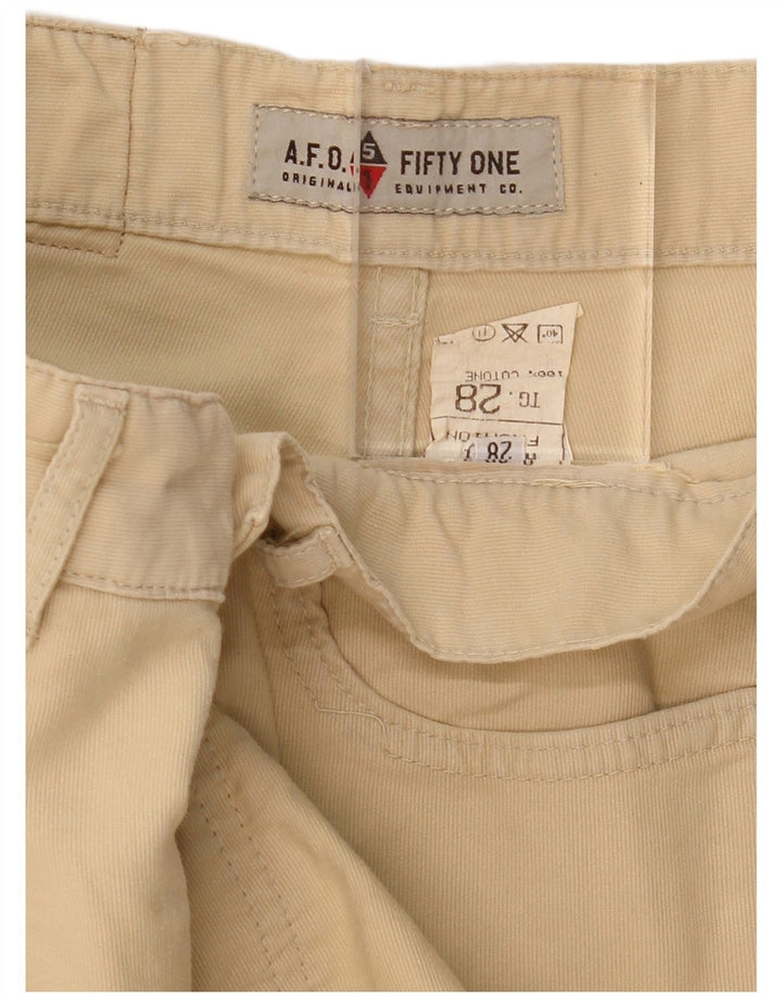 Calça feminina reta casual VINTAGE W28 L33 algodão bege