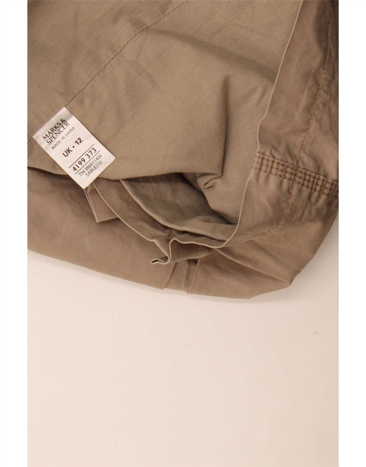 Jaqueta militar feminina Marks & Spencer com peito duplo Reino Unido 12 médio bege
