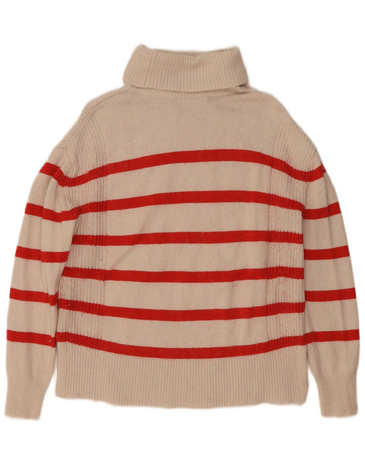 Suéter feminino Marks & Spencer com gola redonda e listrado branco pequeno Reino Unido 10