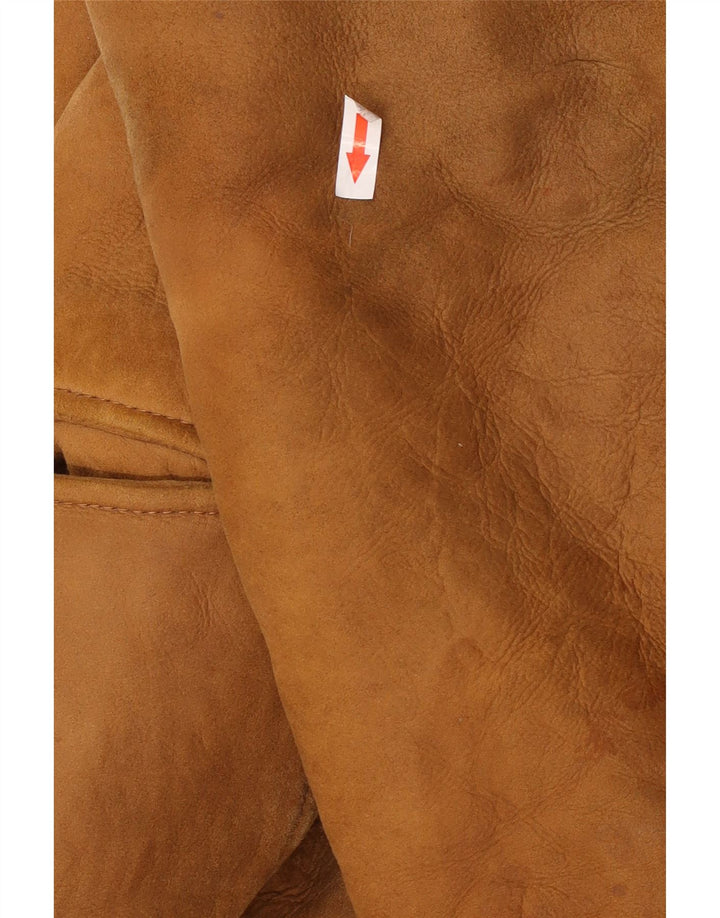 Jaqueta feminina vintage com peito duplo e shearling UK 14 grande bege