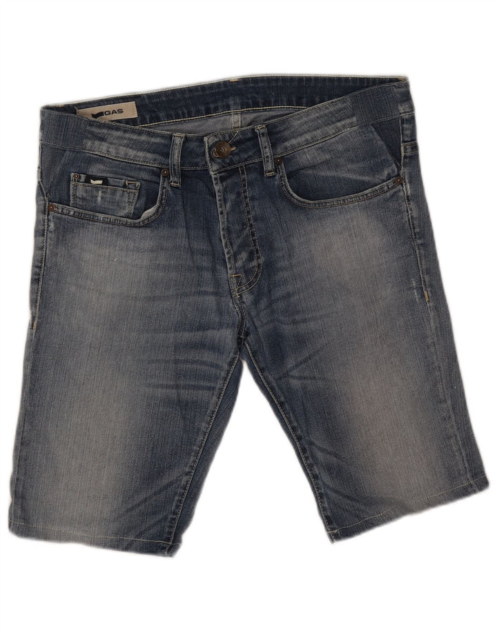 Shorts jeans masculino Gas W32 algodão azul médio