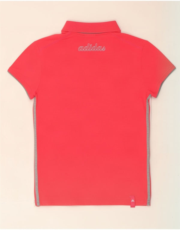 Adidas Womens Graphic Polo Shirt UK 12 Médio Algodão Vermelho