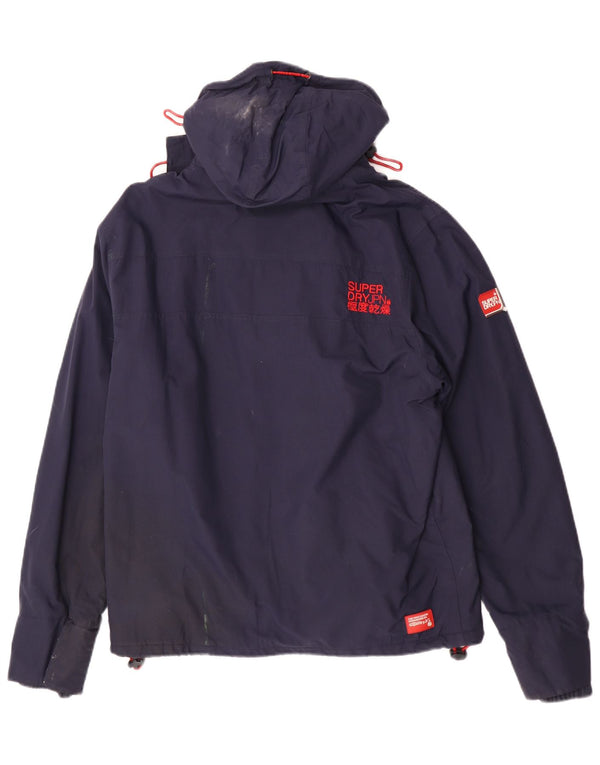 Jaqueta corta-vento masculina Superdry com capuz e blusão UK 42 XL azul marinho