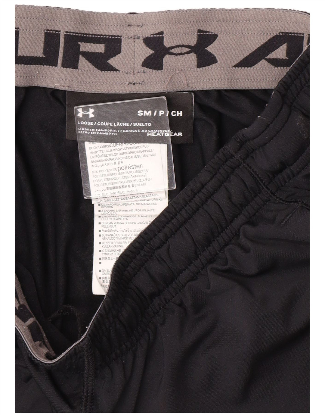 Shorts esportivos masculinos UNDER ARMOUR pequenos esportes pretos de poliéster